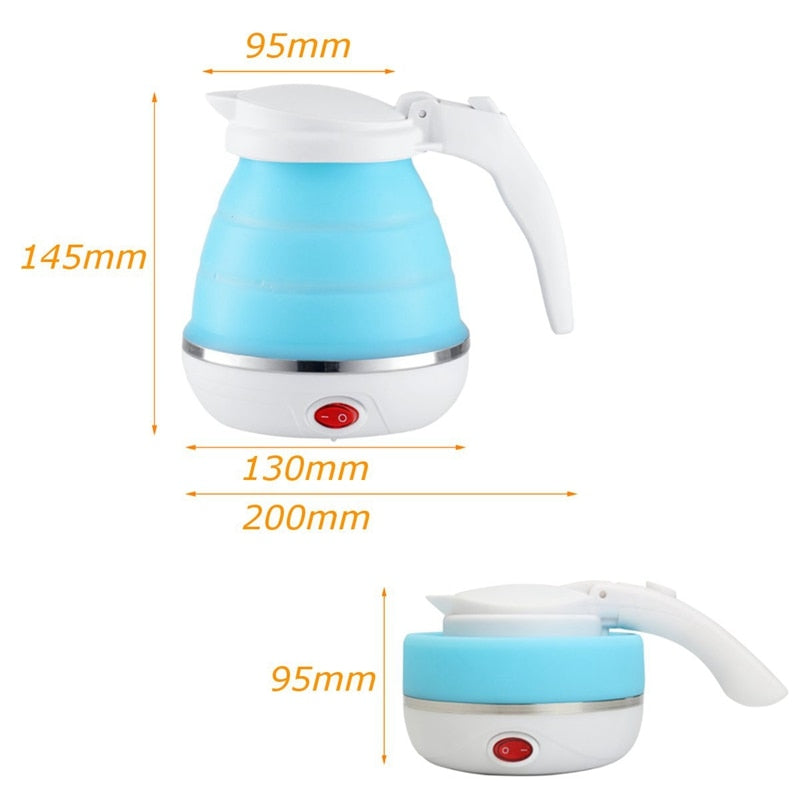 0.75L EU Plug Electric Kettle Silicone Foldable Portable Travel Camping Water Boiler
