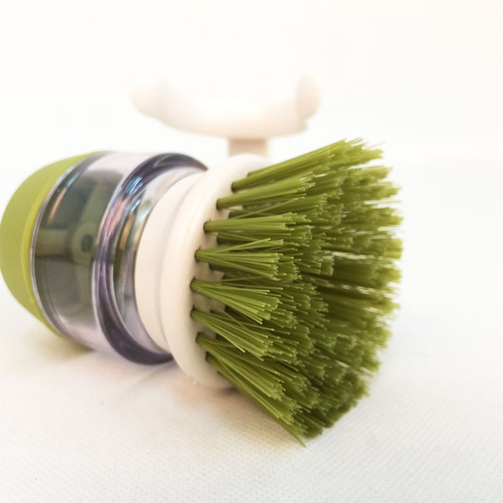 1PCS Palm Scrub Dish Brush with Washing Up Liquid Soap