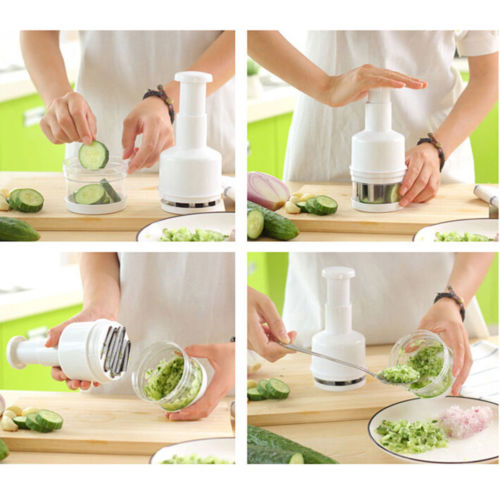 Semi-automatic Stainless Steel Kitchen Pressing Slicer Peeler Onion Chopper