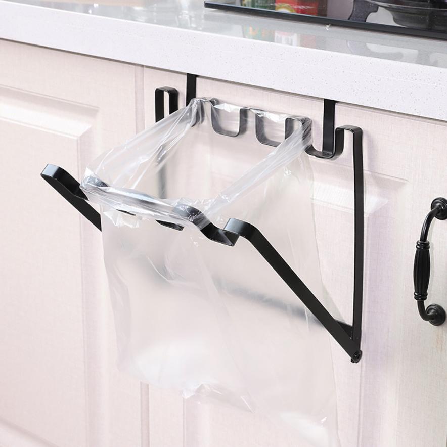 Hanging Kitchen Cabinet Door Trash Rack Towel Storage Garbage Rag Bags Holder