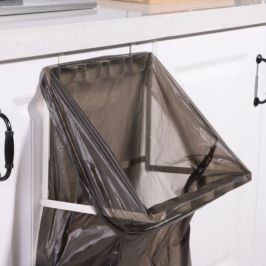 Hanging Kitchen Cabinet Door Trash Rack Towel Storage Garbage Rag Bags Holder