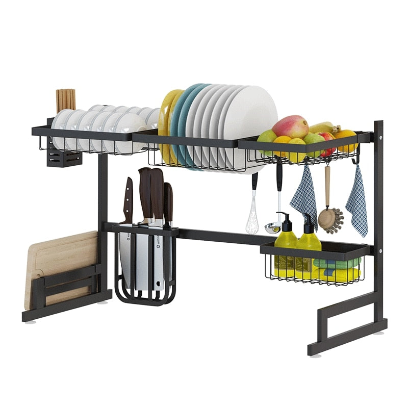 Stainless Steel Sink Drain Rack Kitchen Shelf Two-story Floor Sink Sink Rack Dish Rack Kitchen Rack
